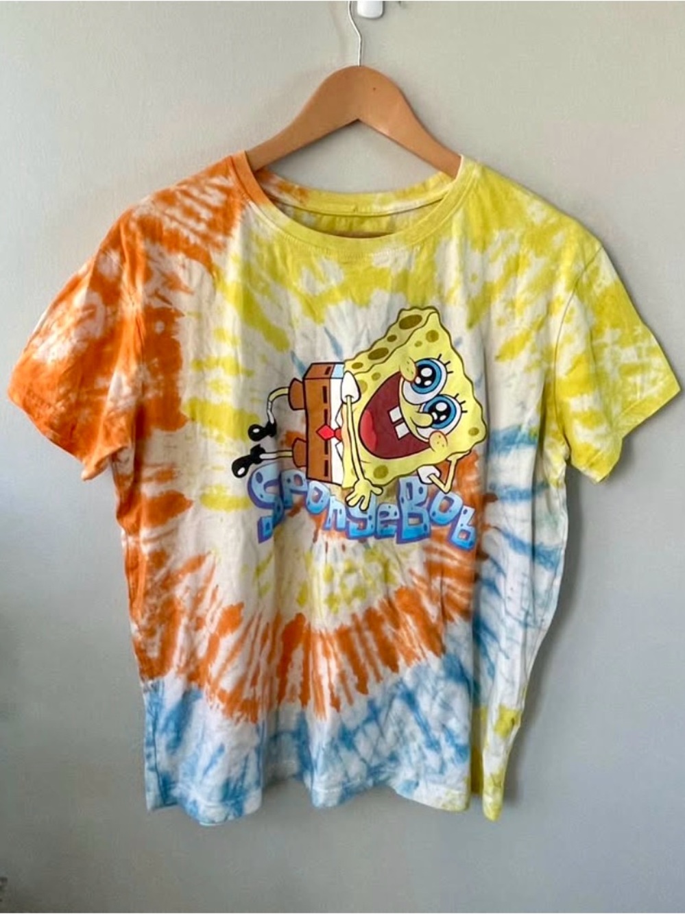 SpongeBob Tie-Dye Tshirt - Yellow, Orange, Blue